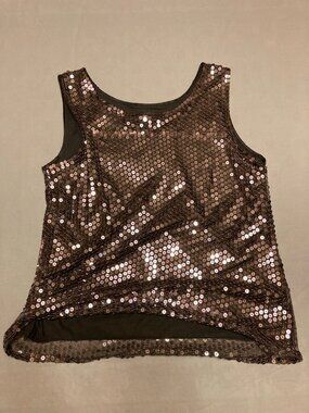 Michelle Antonelli Bronze Sequin Tank Top M